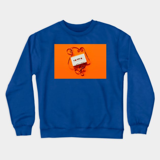 Orange Cassette Crewneck Sweatshirt by Realms.World